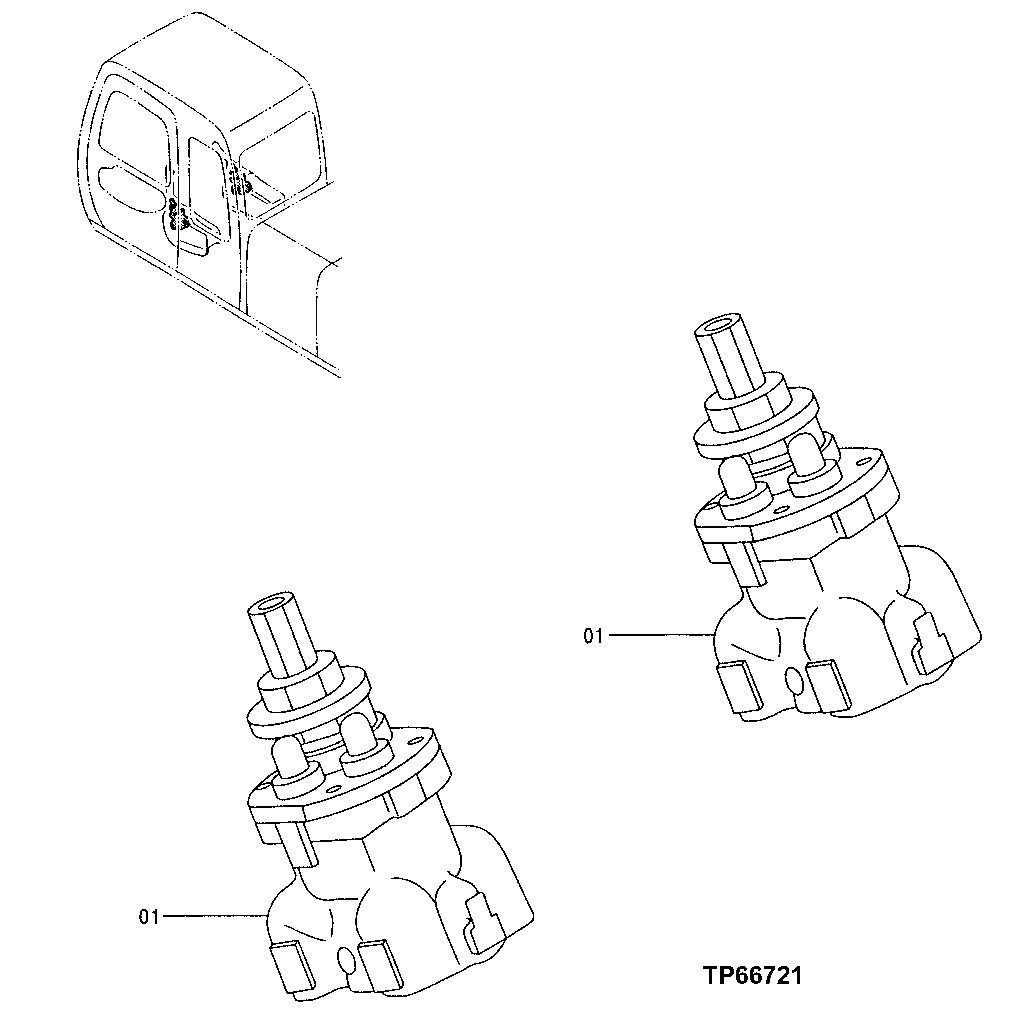 Схема запчастей John Deere 50LC - 136 - Pilot Valve (Front, Swing) 3315 Controls Linkage