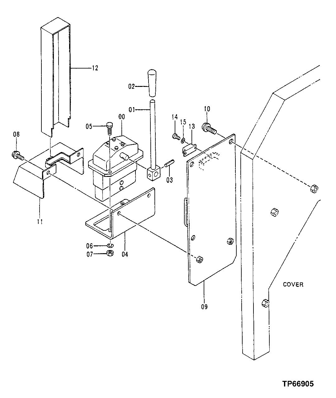 Схема запчастей John Deere 50LC - 142 - Control Lever 3315 Controls Linkage