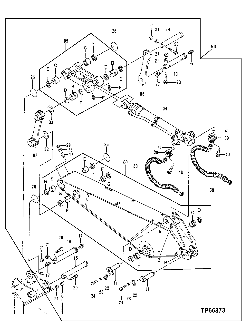 Схема запчастей John Deere 50LC - 144 - Short Arm 2.9m 3340 Backhoe & Excavator Frames