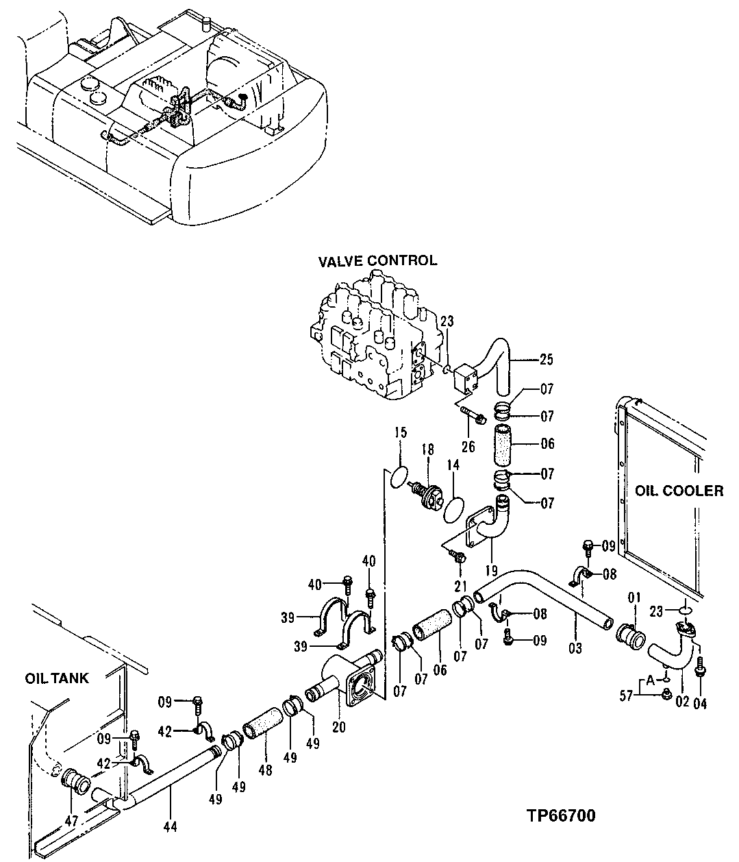 Схема запчастей John Deere 50LC - 152 - Return Lines 3360 Hydraulic System