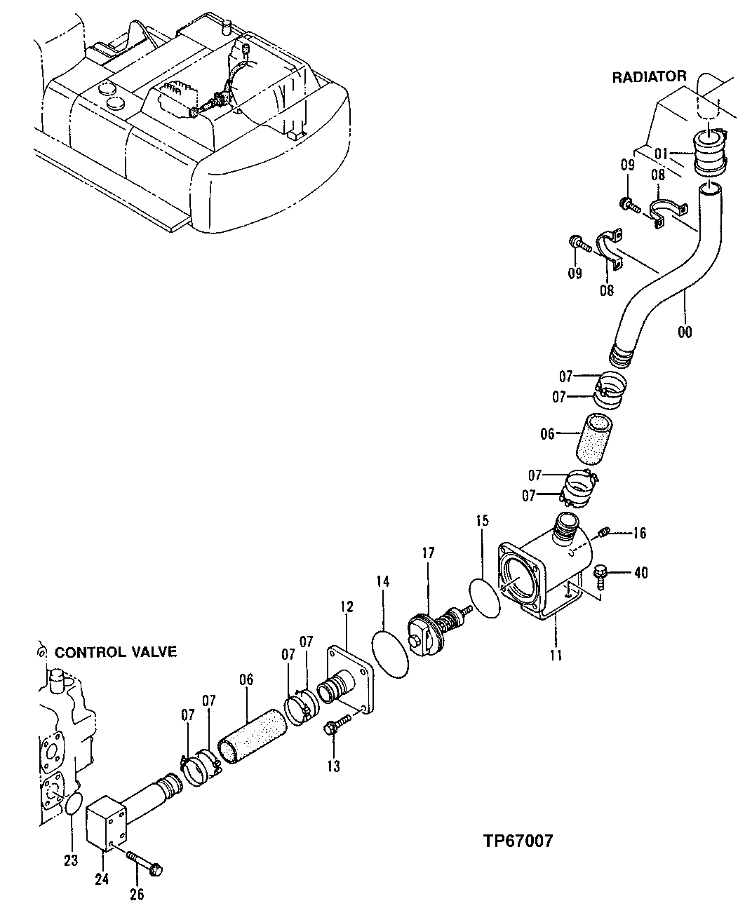 Схема запчастей John Deere 50LC - 153 - Return Lines 3360 Hydraulic System