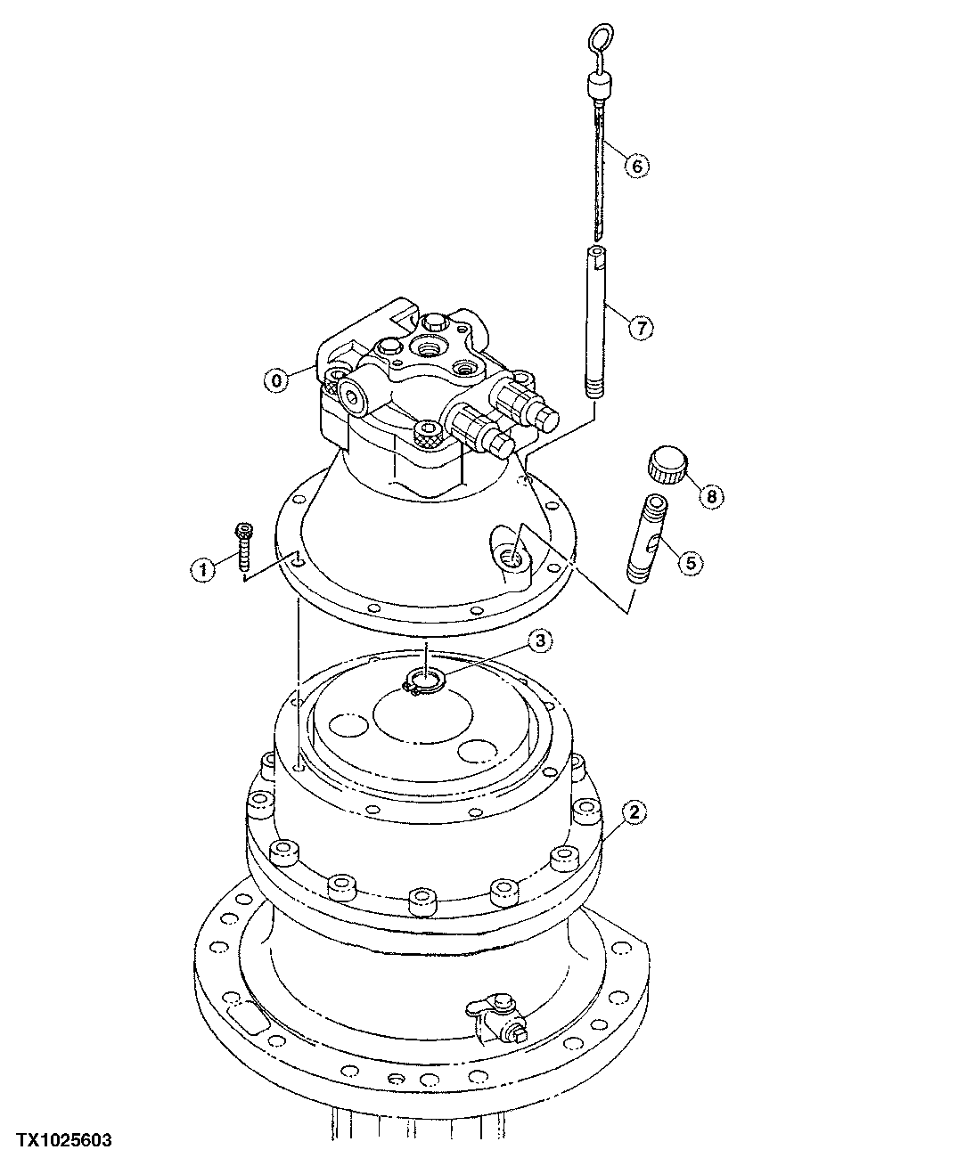 Схема запчастей John Deere 50LC - 213 - Swing Motor 4360 Hydraulics