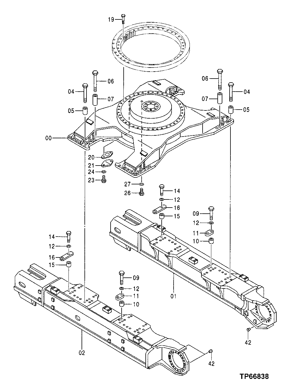 Схема запчастей John Deere 50 - 1 - Track Frame 0130 Track Systems