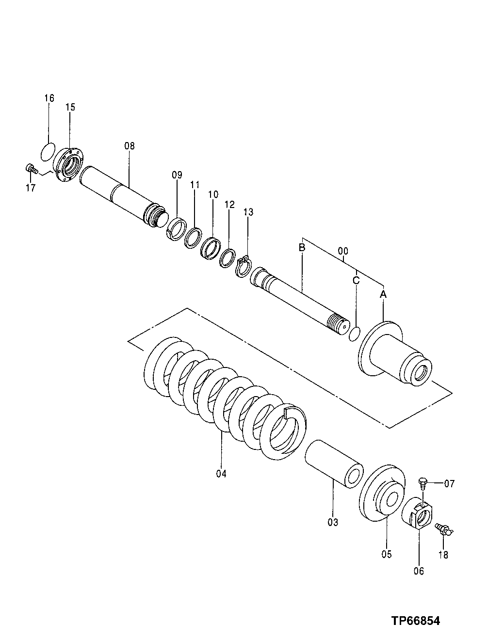 Схема запчастей John Deere 50 - 6 - Adjuster 0130 Track Systems