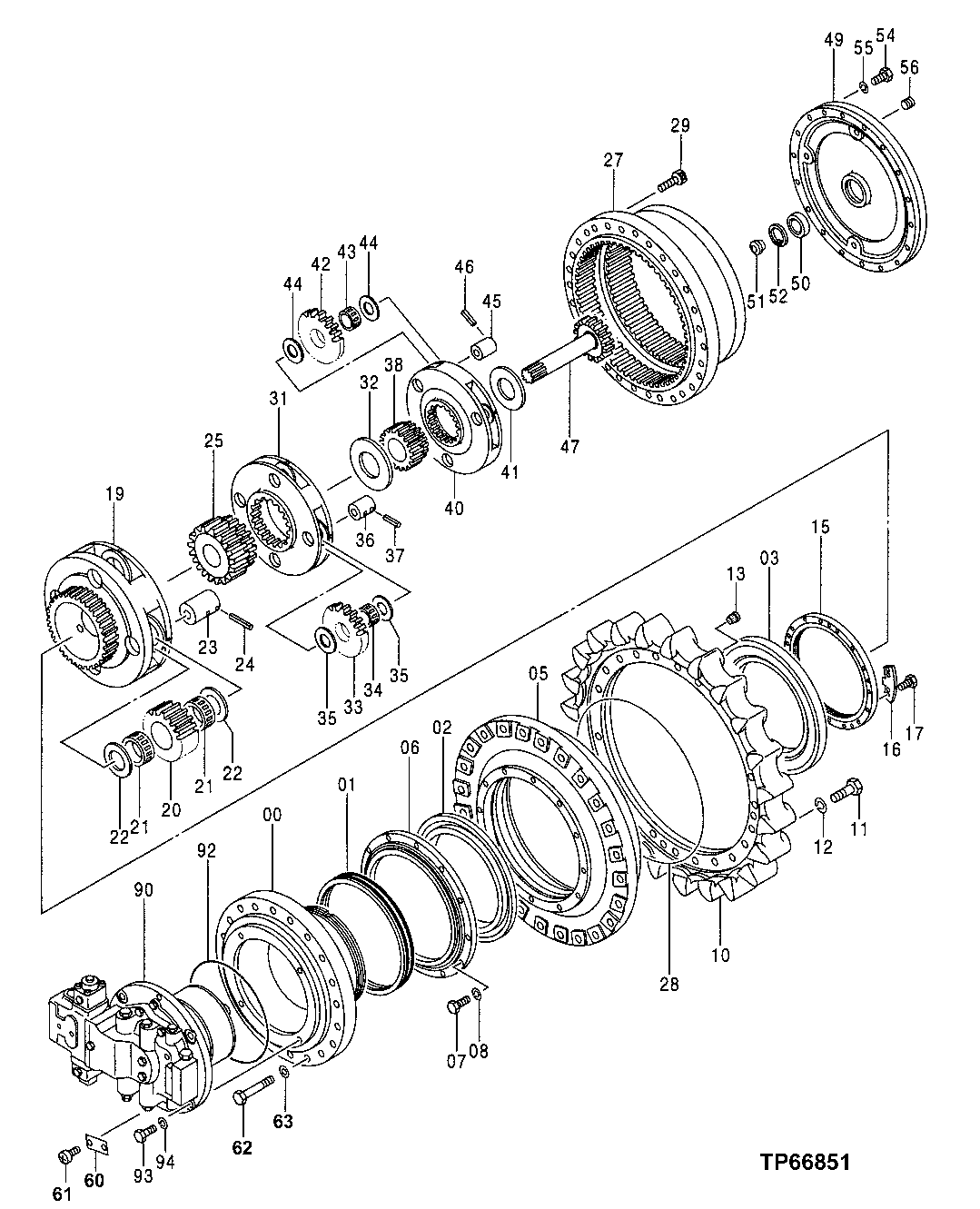 Схема запчастей John Deere 50 - 10 - PROPEL DRIVE 0260 HYDRAULIC SYSTEM