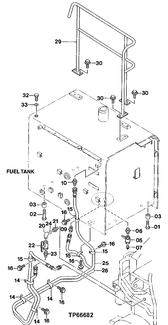 Схема запчастей John Deere 50 - 28 - FUEL PIPINGS 0560 External Fuel Supply Systems