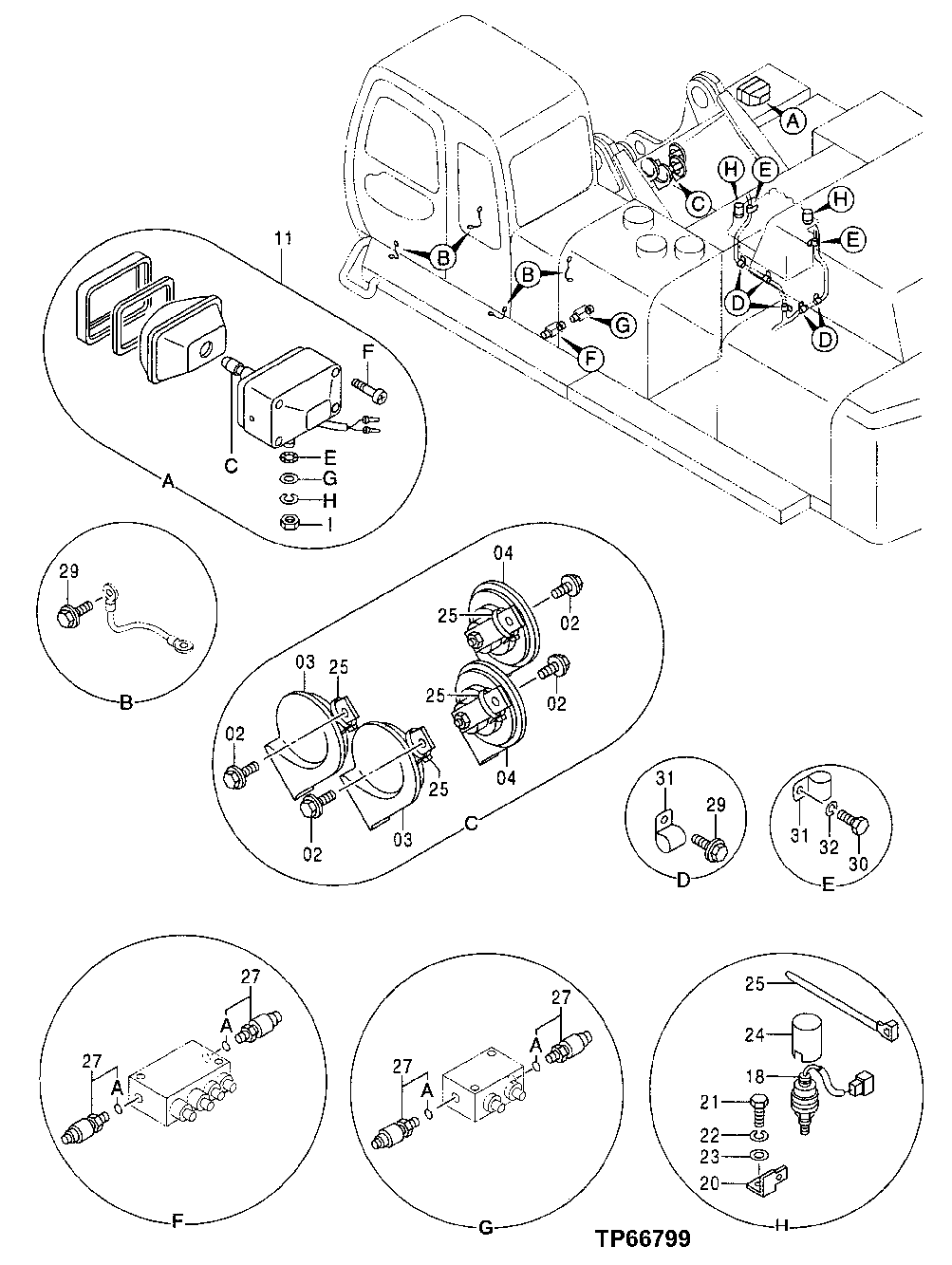 Схема запчастей John Deere 50 - 37 - ELECTRIC PARTS 1674 Wiring Harness And Switches