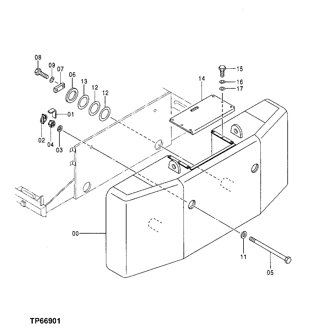 Схема запчастей John Deere 50 - 51 - Counterweight Removal Device 1740 Frame Installation