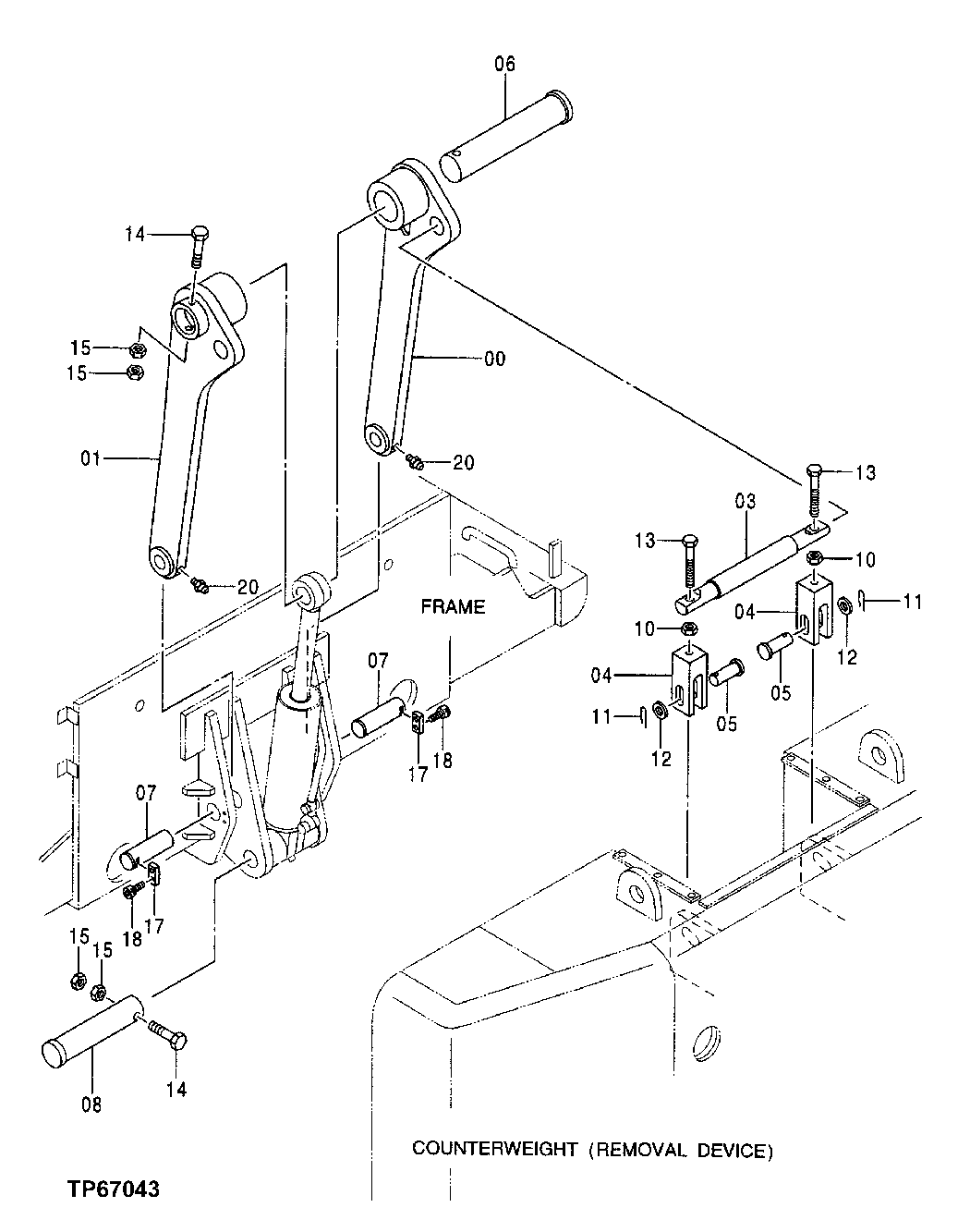 Схема запчастей John Deere 50 - 52 - Counterweight Lifting Device 1740 Frame Installation