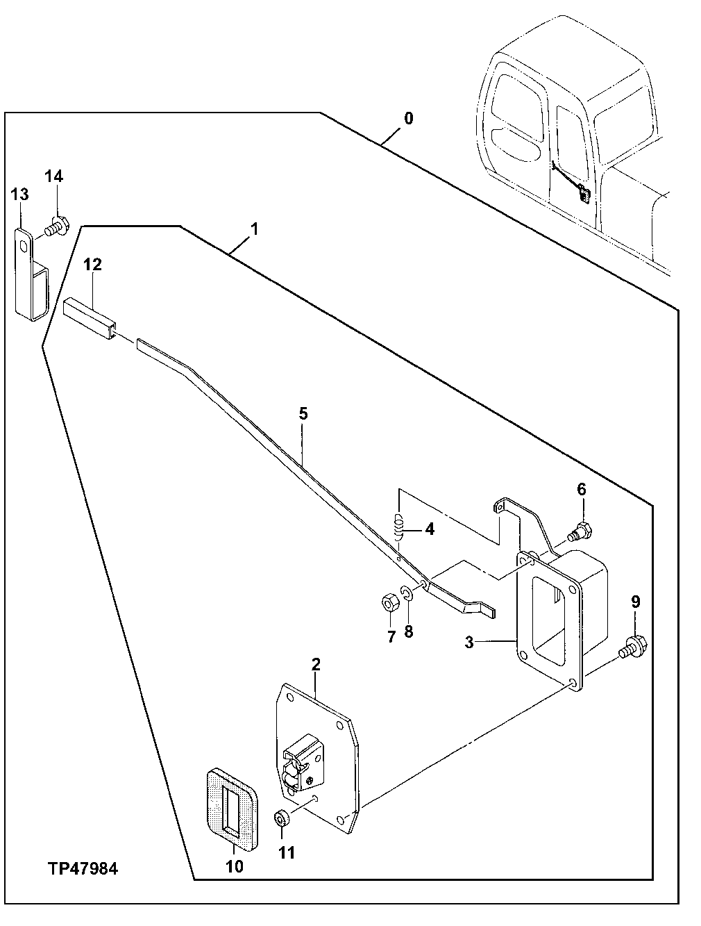 Схема запчастей John Deere 50 - 67 - Cab Components 1810 Operator Enclosure