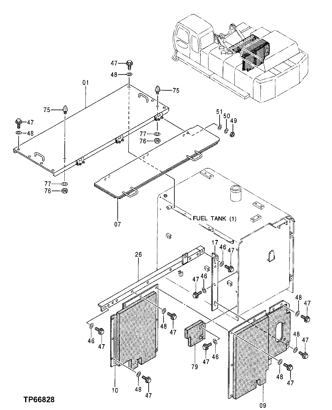 Схема запчастей John Deere 50 - 95 - Cover 1910 Hood Or Engine Enclosure