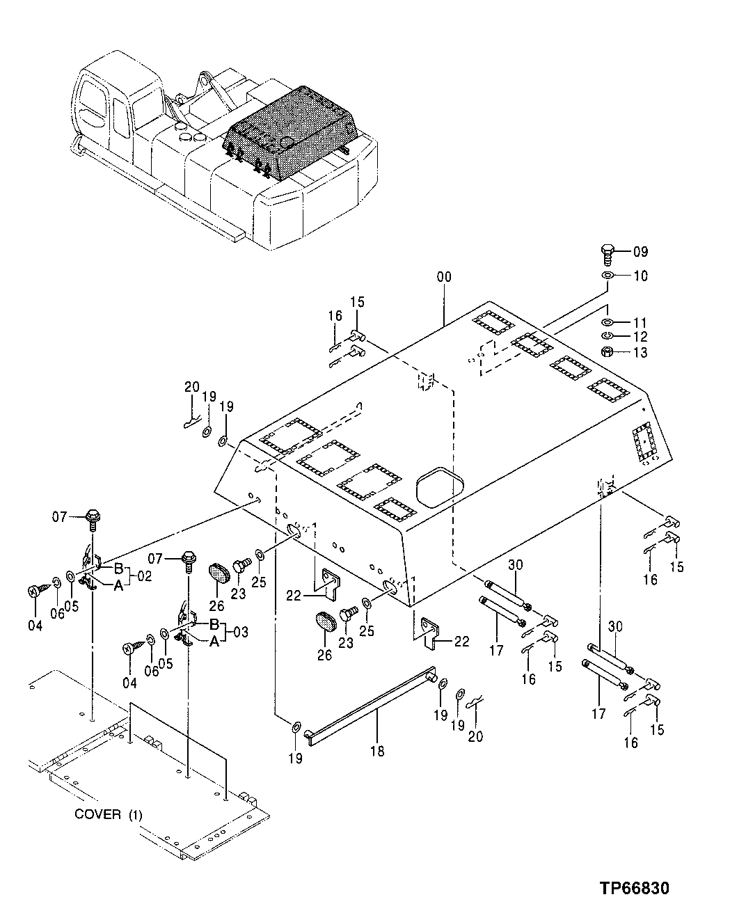 Схема запчастей John Deere 50 - 99 - Engine Cover 1910 Hood Or Engine Enclosure