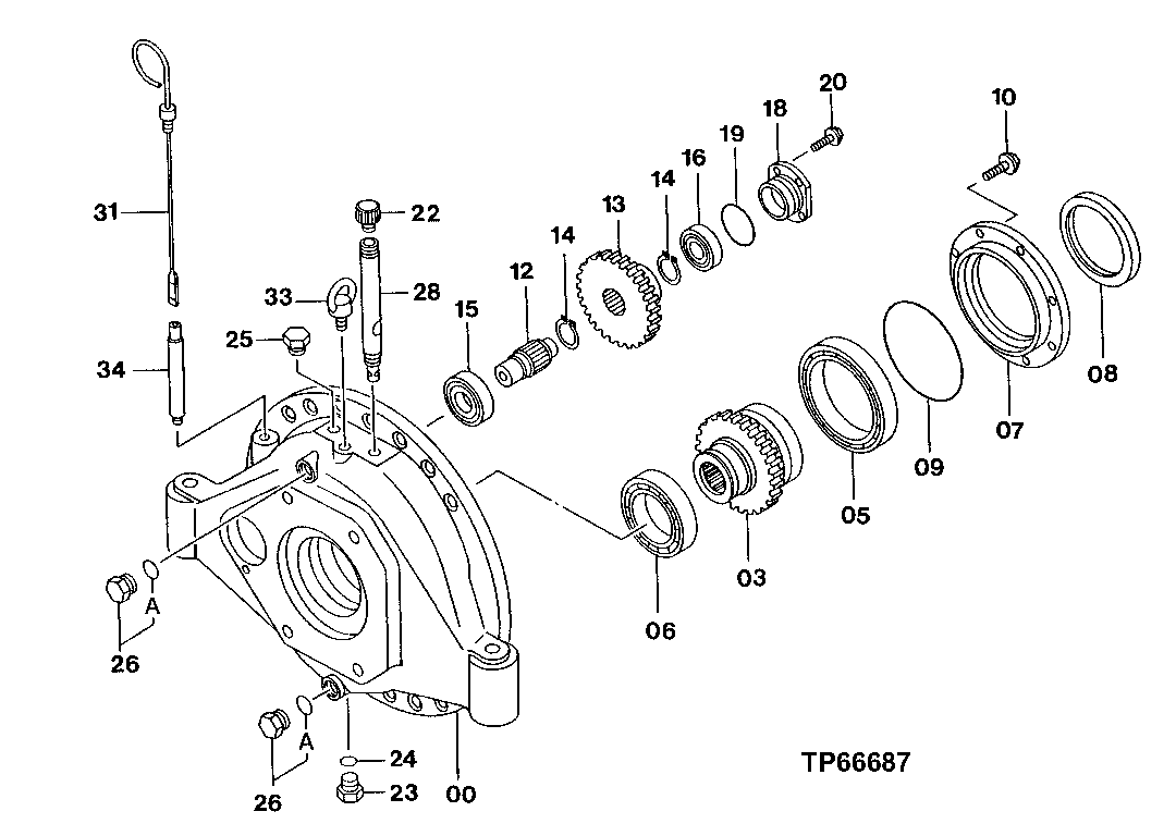 Схема запчастей John Deere 50 - 104 - Main Hydraulic Pump 2160 Vehicle Hydraulics