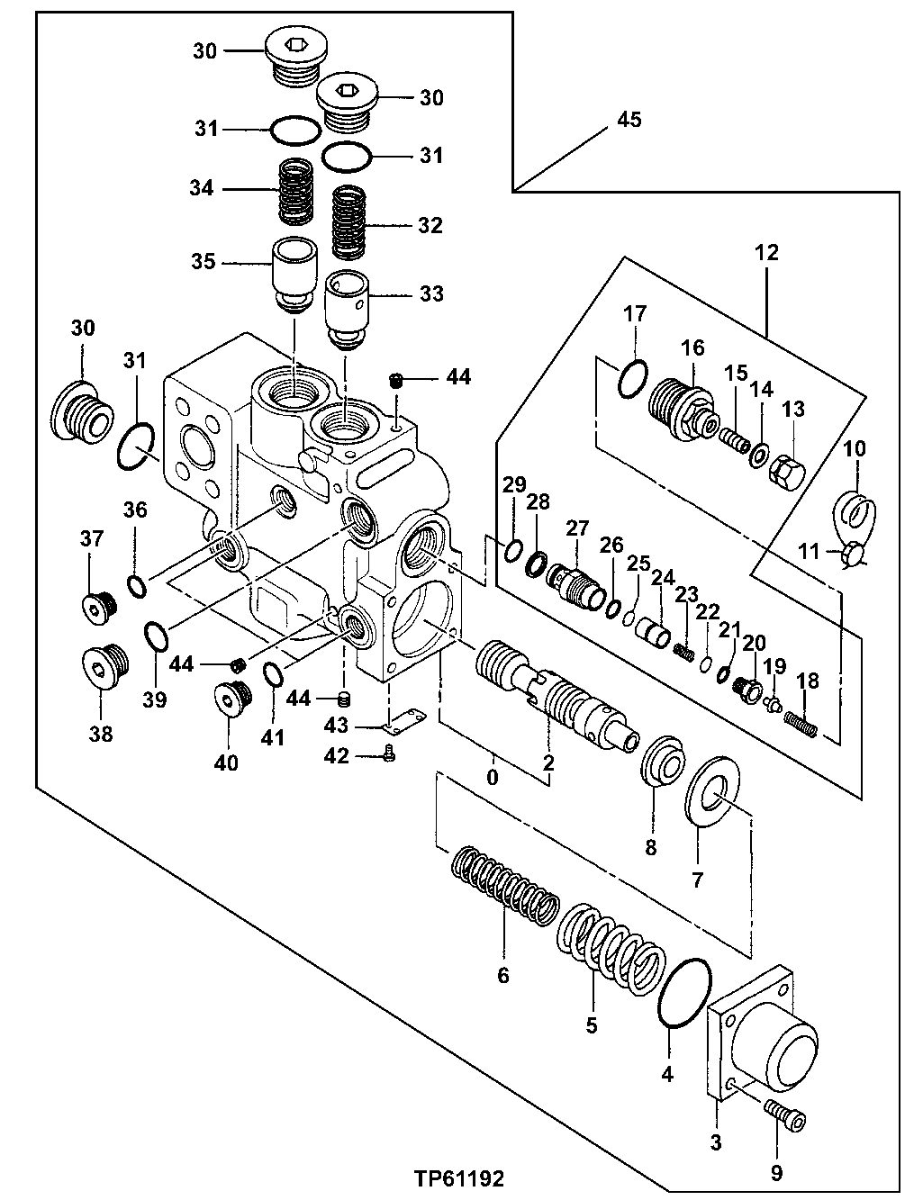 Схема запчастей John Deere 50 - 185 - HOLDING VALVE 3360 HYDRAULIC SYSTEM