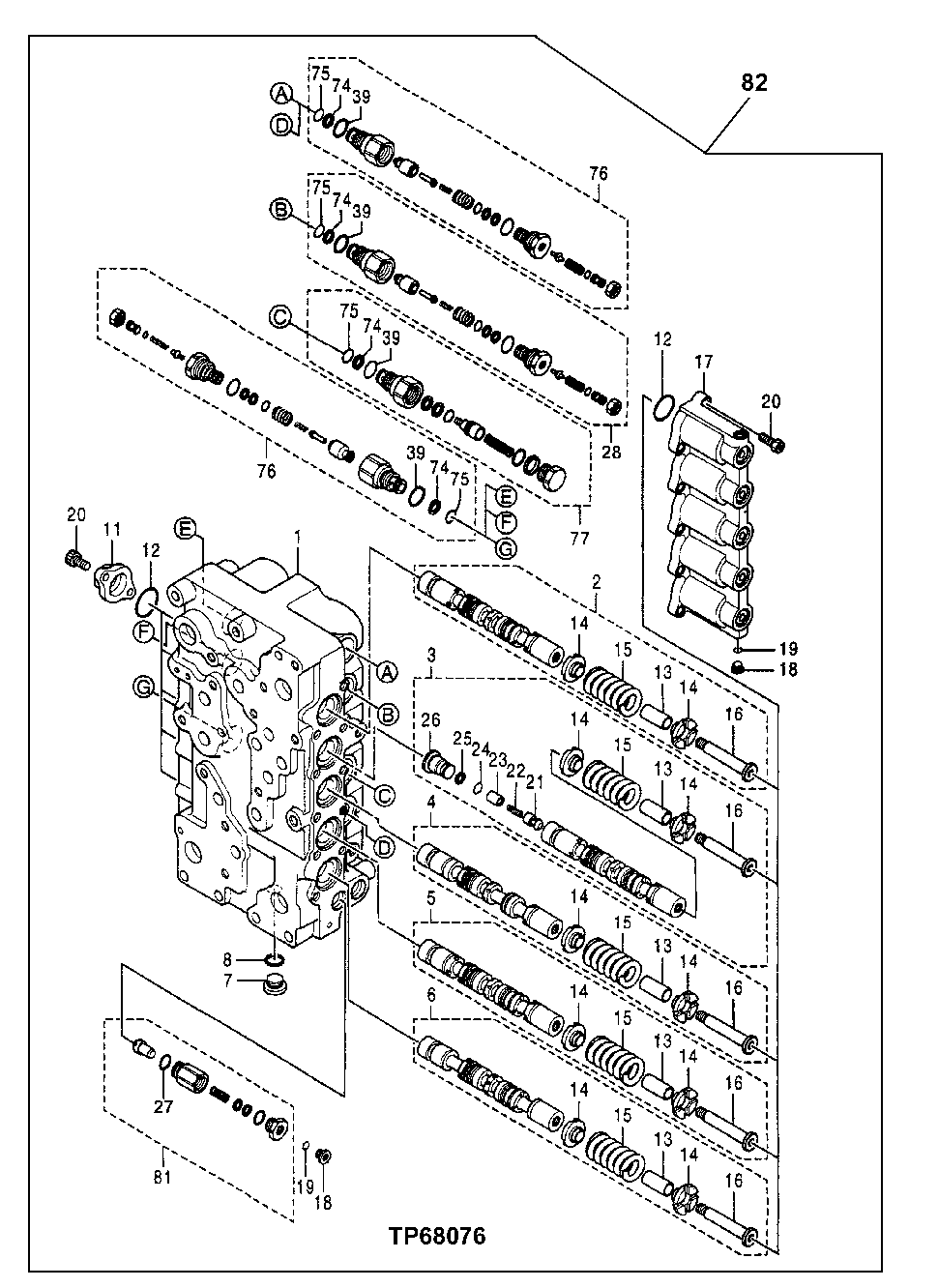 Схема запчастей John Deere 50 - 189 - Control Valve 3360 HYDRAULIC SYSTEM