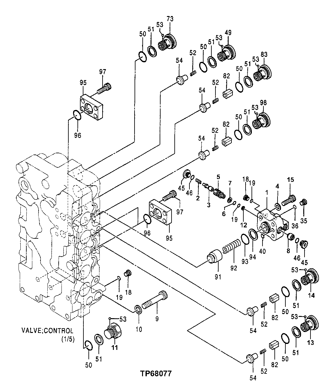 Схема запчастей John Deere 50 - 190 - Control Valve 3360 HYDRAULIC SYSTEM