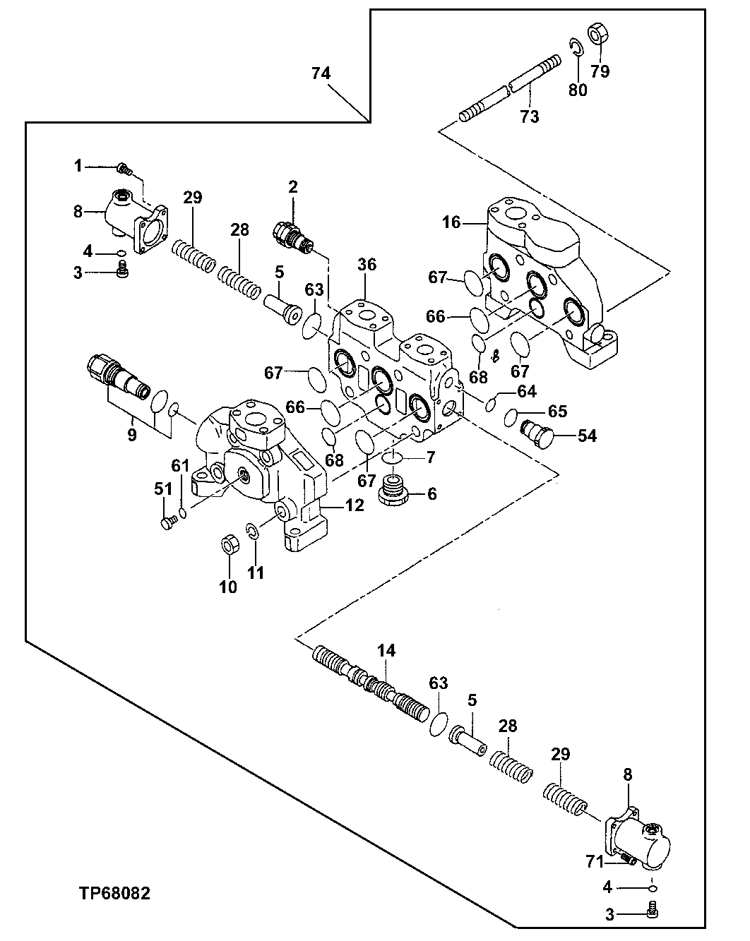 Схема запчастей John Deere 50 - 206 - Flow Control Valve 3360 HYDRAULIC SYSTEM