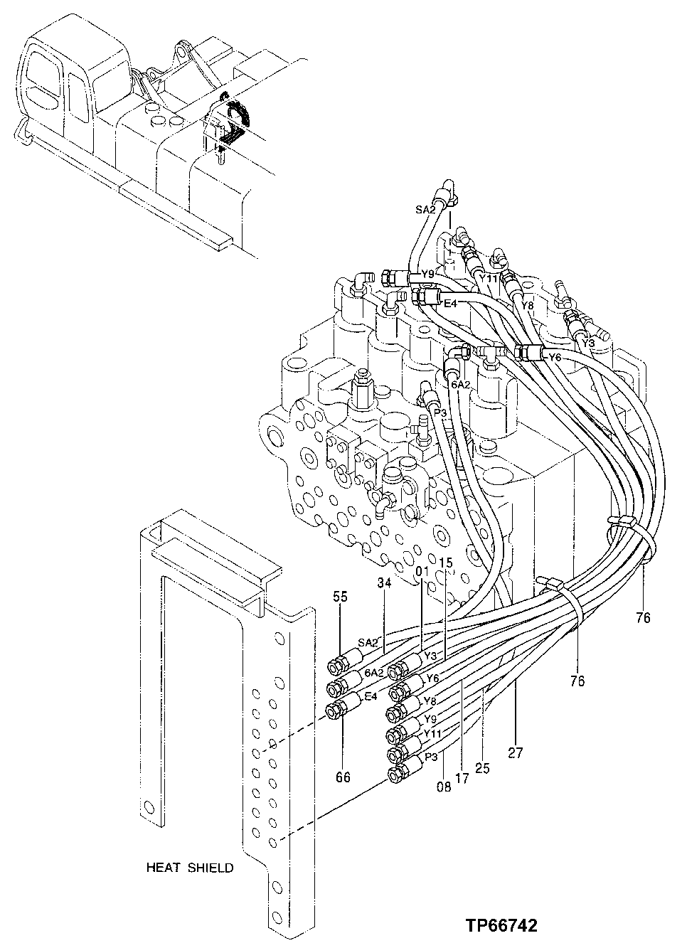 Схема запчастей John Deere 50 - 158 - PILOT PIPINGS 3360 HYDRAULIC SYSTEM