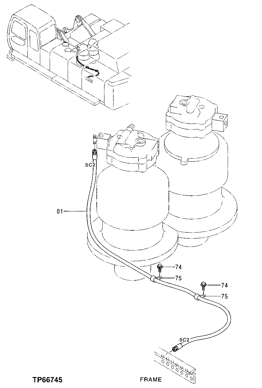 Схема запчастей John Deere 50 - 161 - PILOT PIPINGS 3360 HYDRAULIC SYSTEM