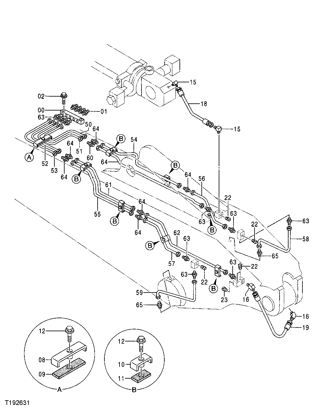 Схема запчастей John Deere 50 - 173 - Lubricate Lines (Semi-Long Arm) 3360 HYDRAULIC SYSTEM