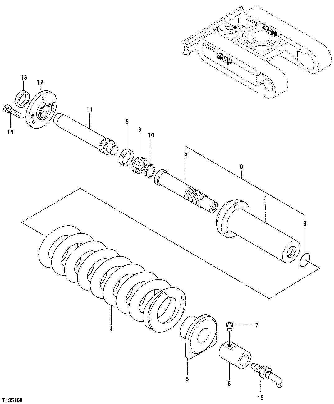 Схема запчастей John Deere 7ZTS - 2 - ADJUSTER (RUBBER TRACK) 0130 TRACK SYSTEMS