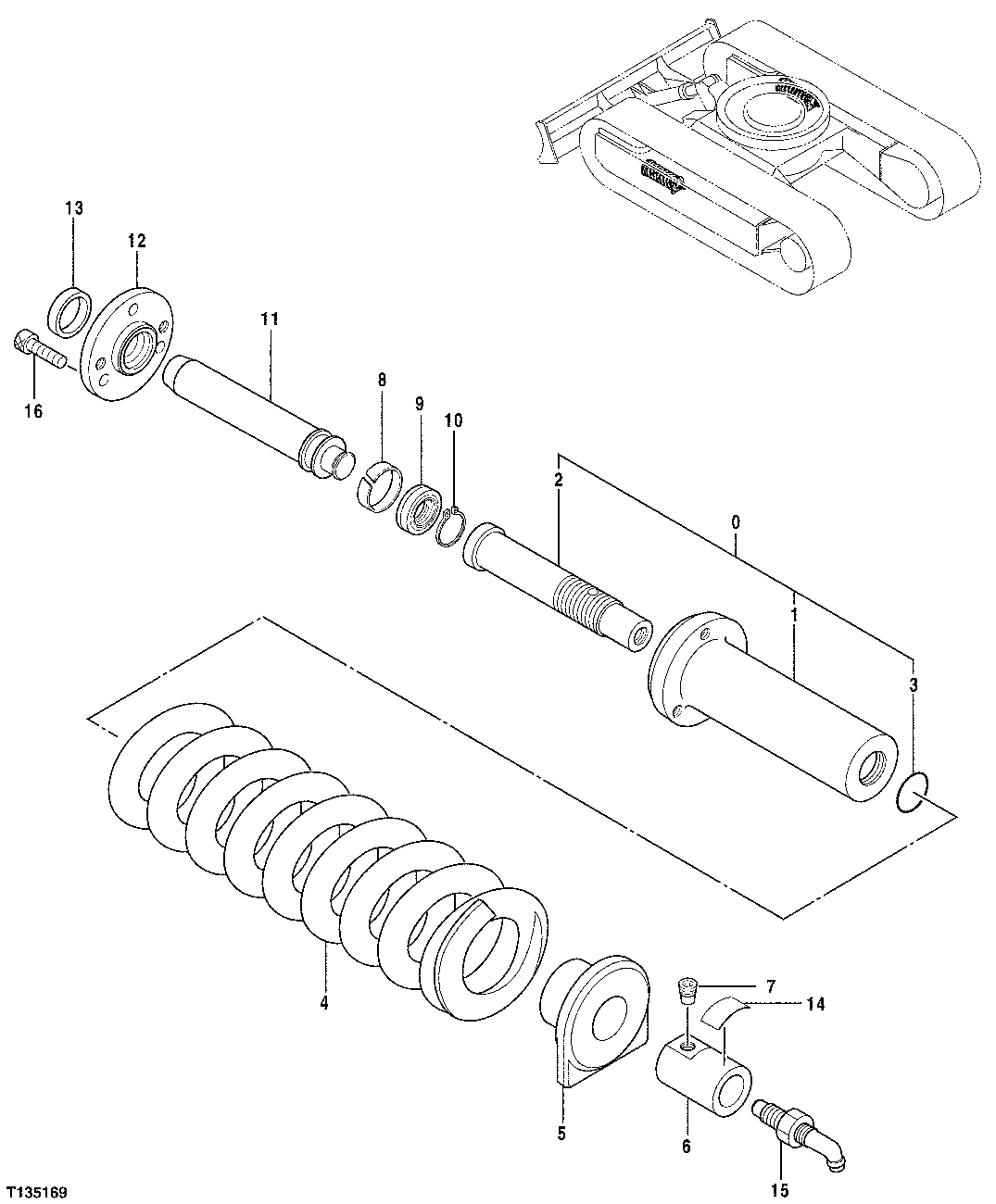 Схема запчастей John Deere 7ZTS - 3 - ADJUSTER (STEEL TRACK) 0130 TRACK SYSTEMS