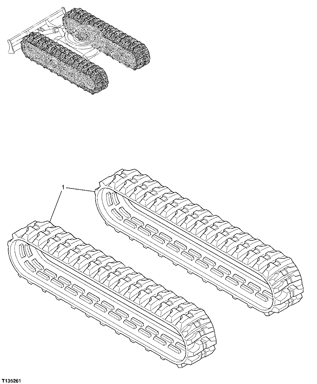 Схема запчастей John Deere 7ZTS - 4 - RUBBER TRACK 0130 TRACK SYSTEMS