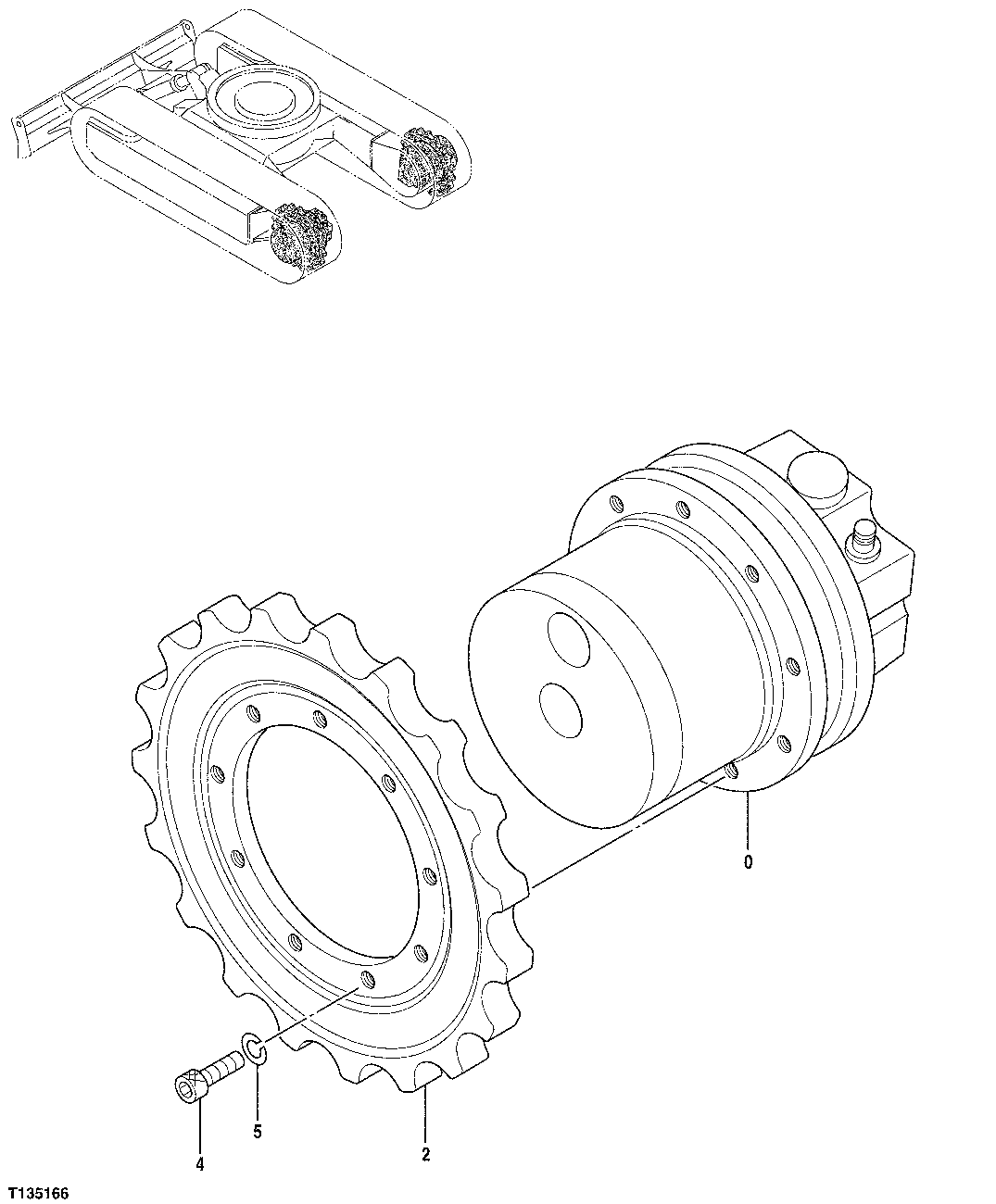 Схема запчастей John Deere 7ZTS - 12 - TRAVEL DEVICE 0267 HYDRAULIC DRIVE MOTOR