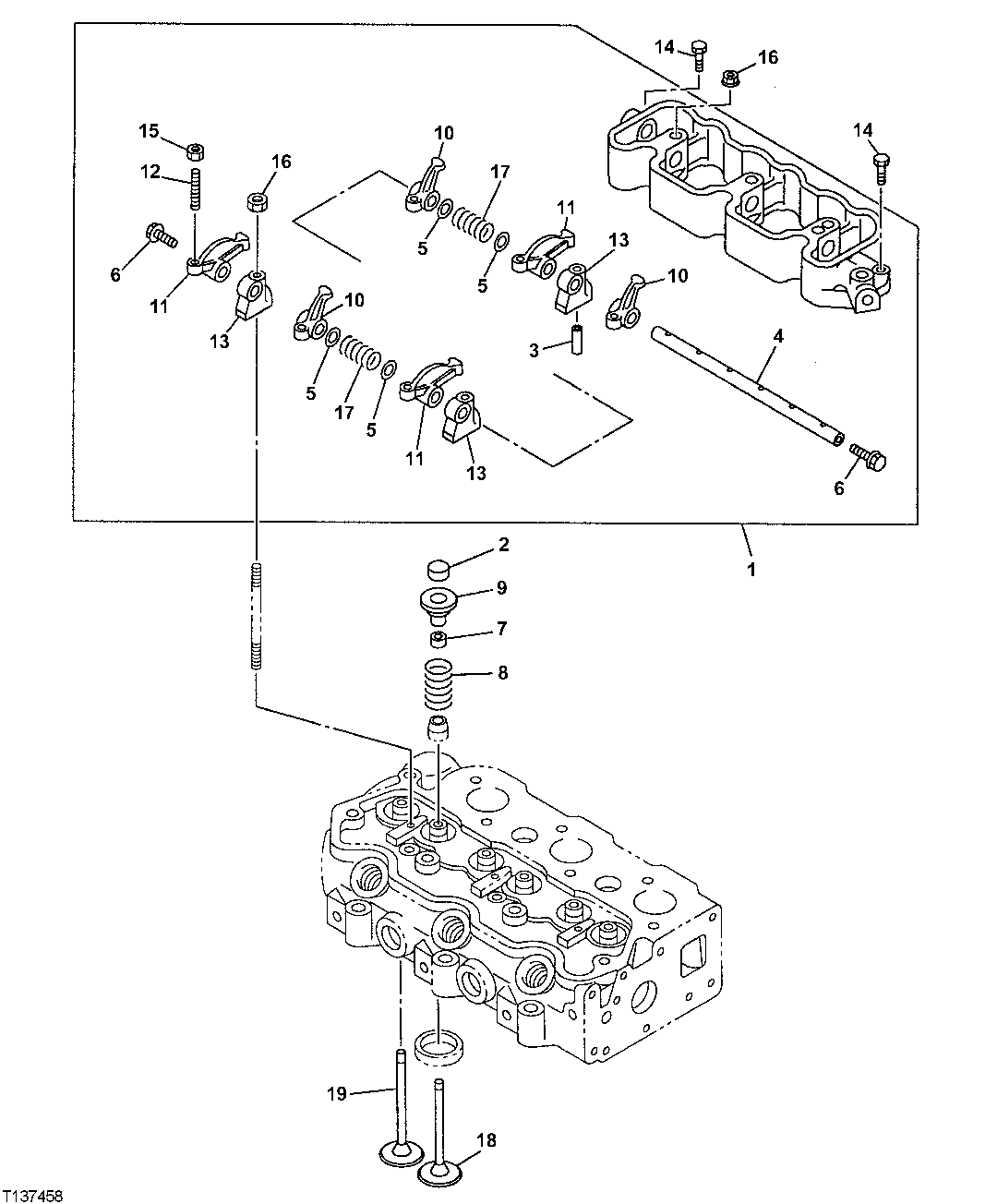 Схема запчастей John Deere 7ZTS - 18 - CAMSHAFT AND VALVE 0402 CAMSHAFT AND VALVE ACTUATING MEANS