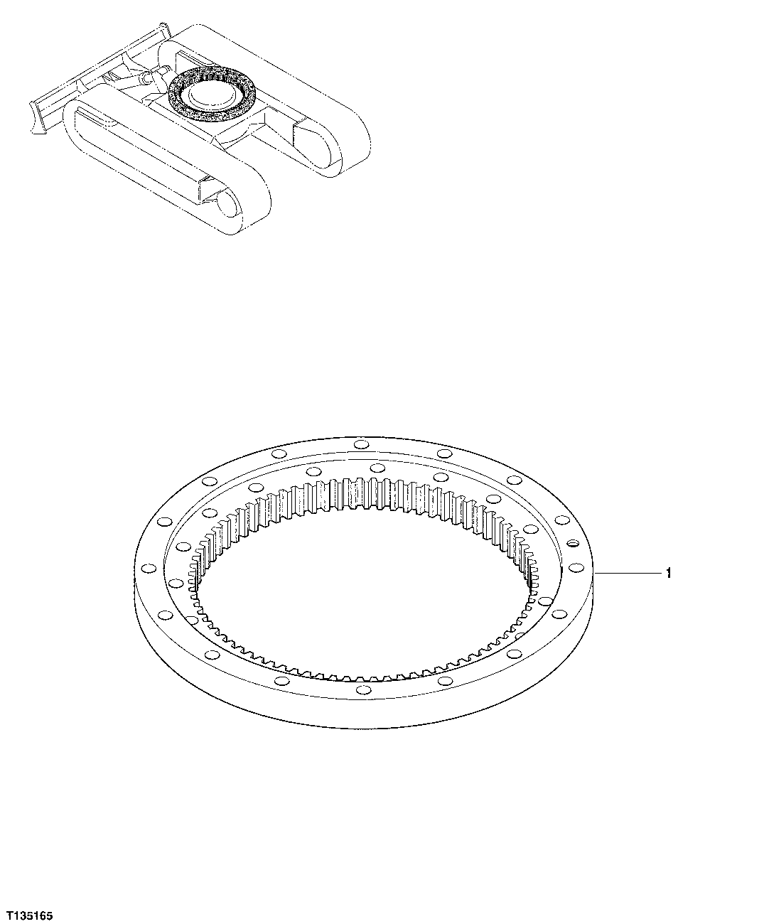 Схема запчастей John Deere 7ZTS - 49 - SWING BEARING 1740 FRAME INSTALLATION