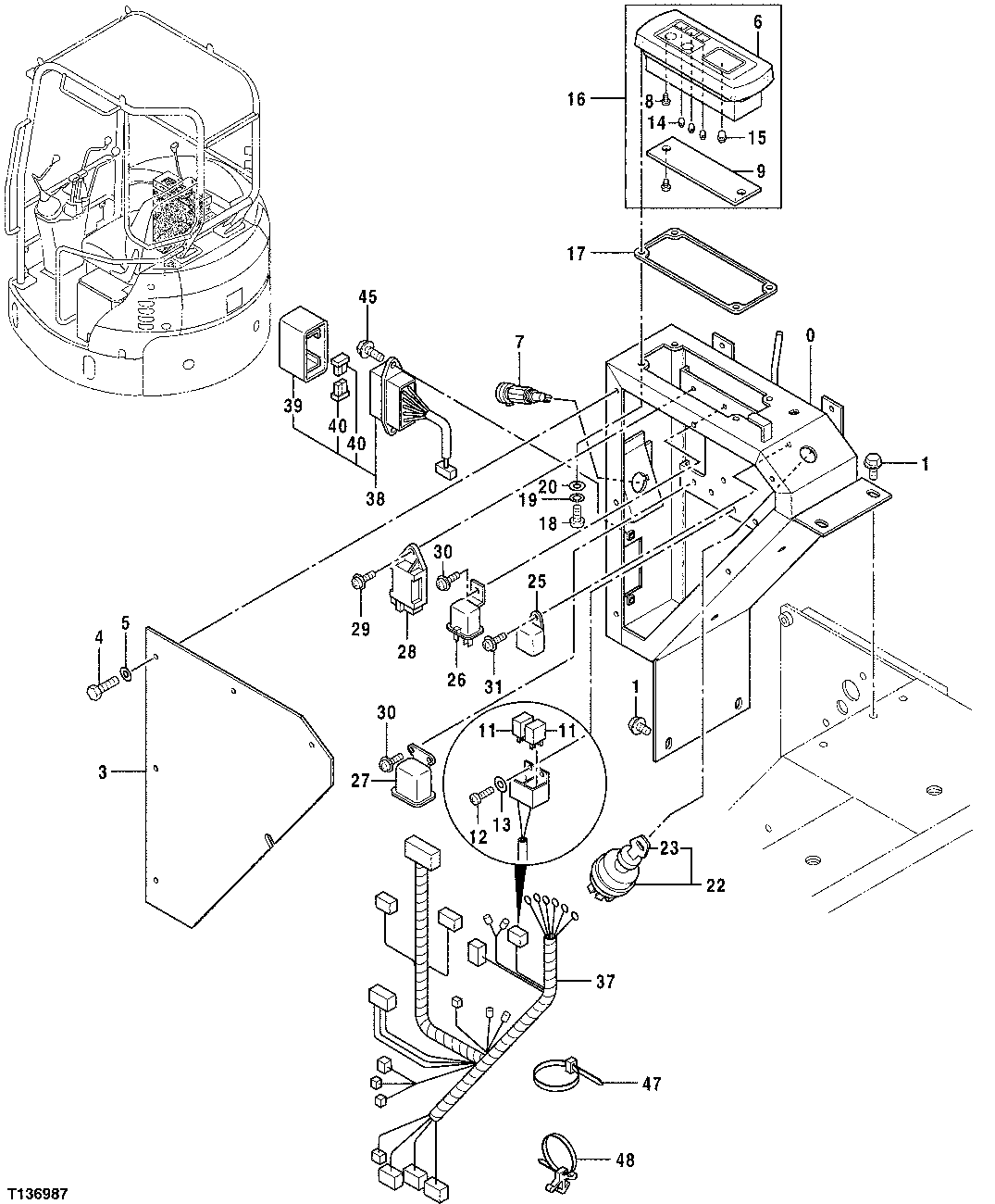 Схема запчастей John Deere 7ZTS - 94 - CONTROL BOX 3315 CONTROLS LINKAGE