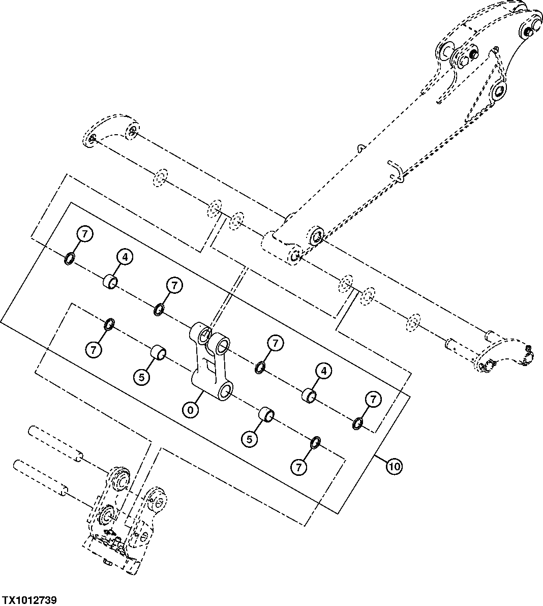 Схема запчастей John Deere 7ZTS - 99 - Bucket Linkage 3346 DIPPERSTICK