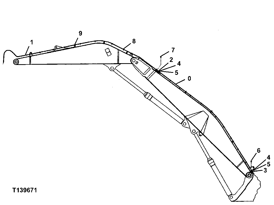 Схема запчастей John Deere 330LC, 370 - 39 - BOOM AND STICK WIRE HARNESS FOR BUTT-N-TOP 1674A Wiring Harness And Switches (Standard)