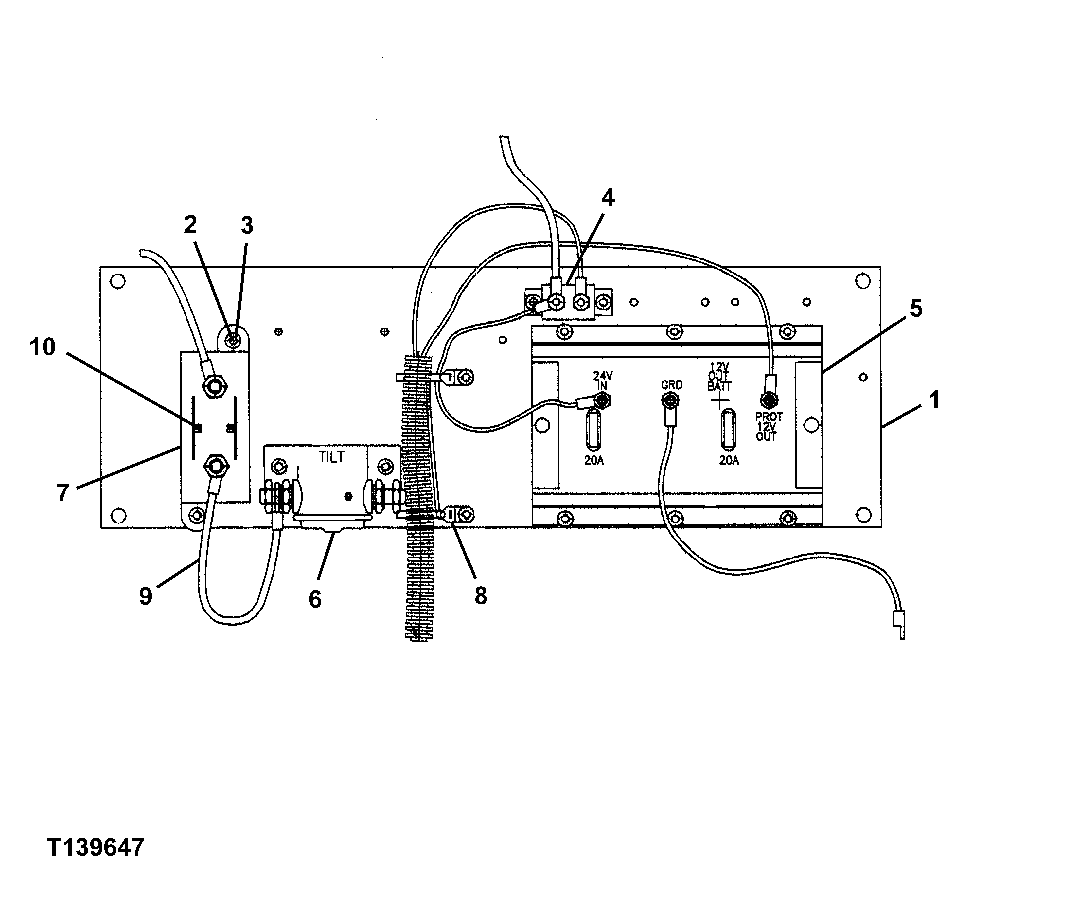 Схема запчастей John Deere 330LC, 370 - 46 - REAR PANEL POWER CONVERTER 1674A Wiring Harness And Switches (Standard)