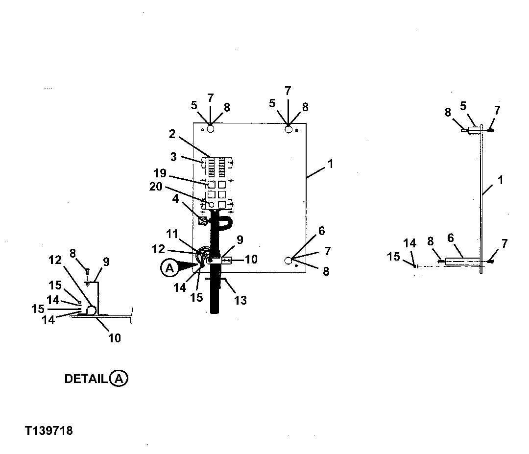 Схема запчастей John Deere 330LC, 370 - 52 - Electrical Panel (Rear Entry Cab Units With Heeler) 1674B Wiring Harness And Switches (Rear Entry)