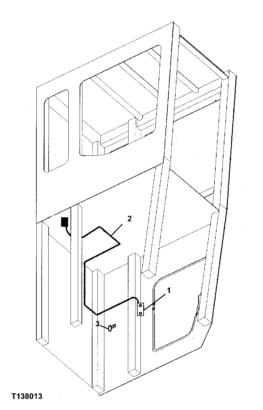 Схема запчастей John Deere 330LC, 370 - 53 - LIGHT INSIDE RISER REAR ENTRY CAB 1674B Wiring Harness And Switches (Rear Entry)