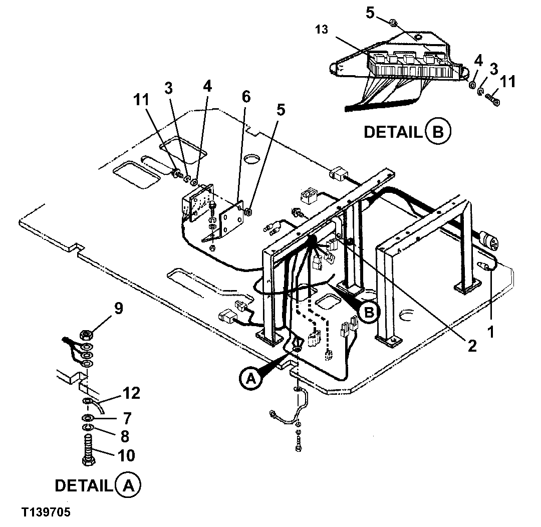 Схема запчастей John Deere 330LC, 370 - 55 - SIDE ENTRY FORESTRY CAB WIRE HARNESS 1674C Wiring Harness And Switches (Forestry)