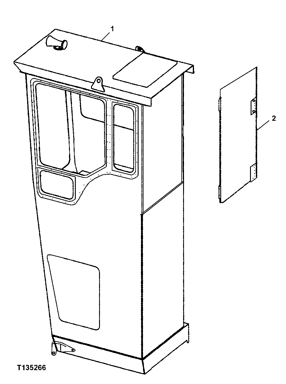 Схема запчастей John Deere 330LC, 370 - 68 - REAR ENTRY 72 INCH CAB 1810B Operator Enclosure (Rear Entry)