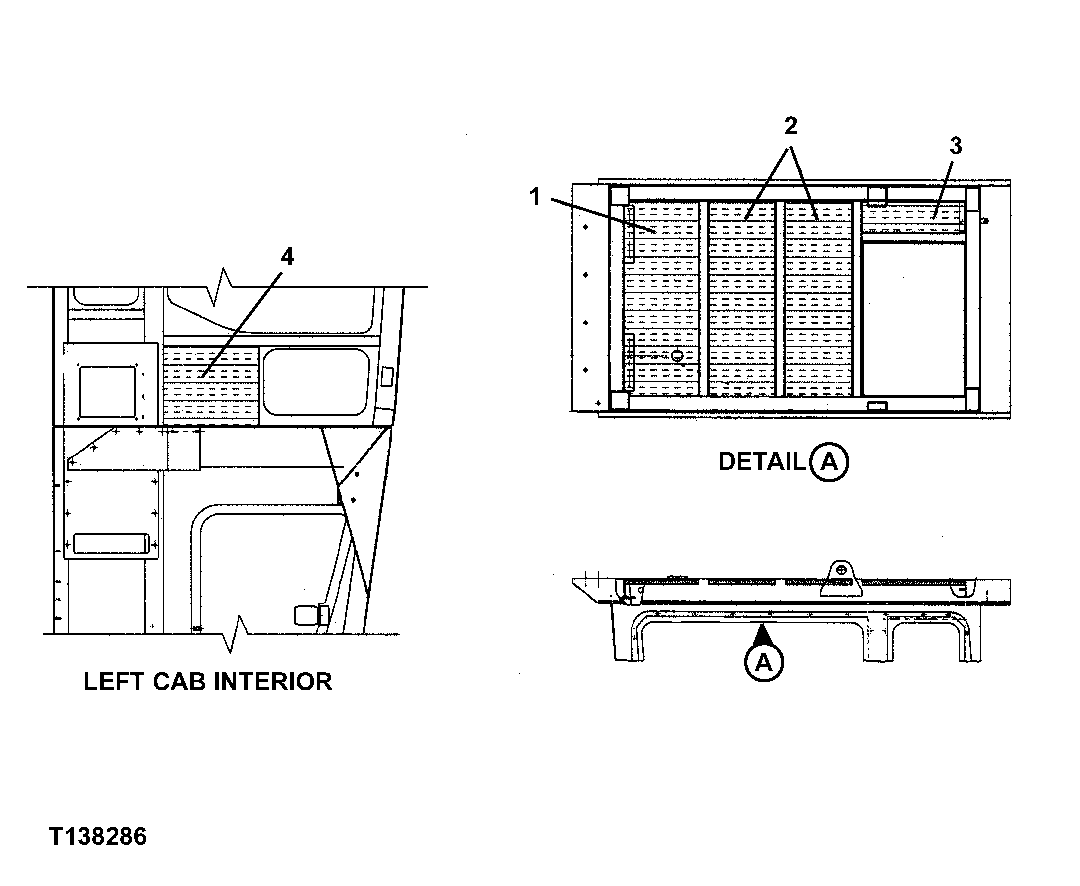 Схема запчастей John Deere 330LC, 370 - 84 - REAR ENTRY CAB FOAM 1810B Operator Enclosure (Rear Entry)