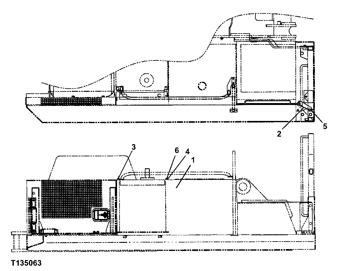 Схема запчастей John Deere 330LC, 370 - 132 - RIGHT SIDE GUARDING FOR UNITS WITHOUT EXTENDED CAPACITY FUEL TANK 1910A Hood Or Engine Enclosure