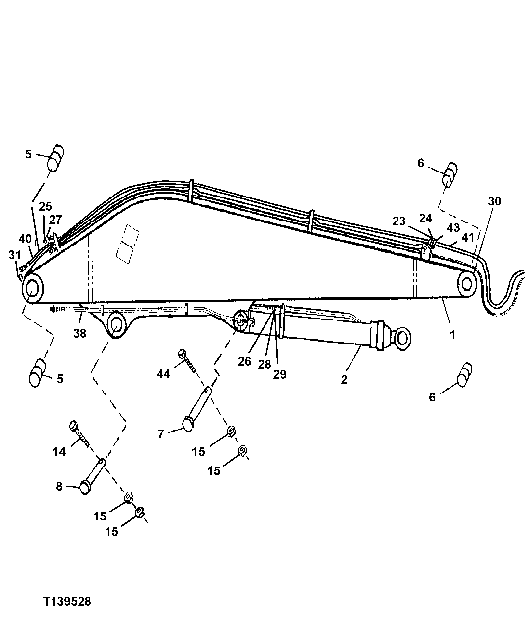 Схема запчастей John Deere 330LC, 370 - 148 - HEELER ARM 3340A Backhoe & Excavator Frames