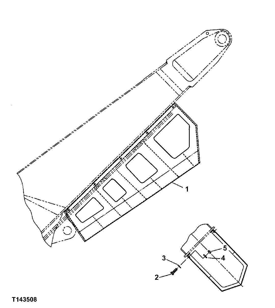 Схема запчастей John Deere 330LC, 370 - 153 - BOOM MOUNTED ARM CYLINDER GUARD 3344A Boom