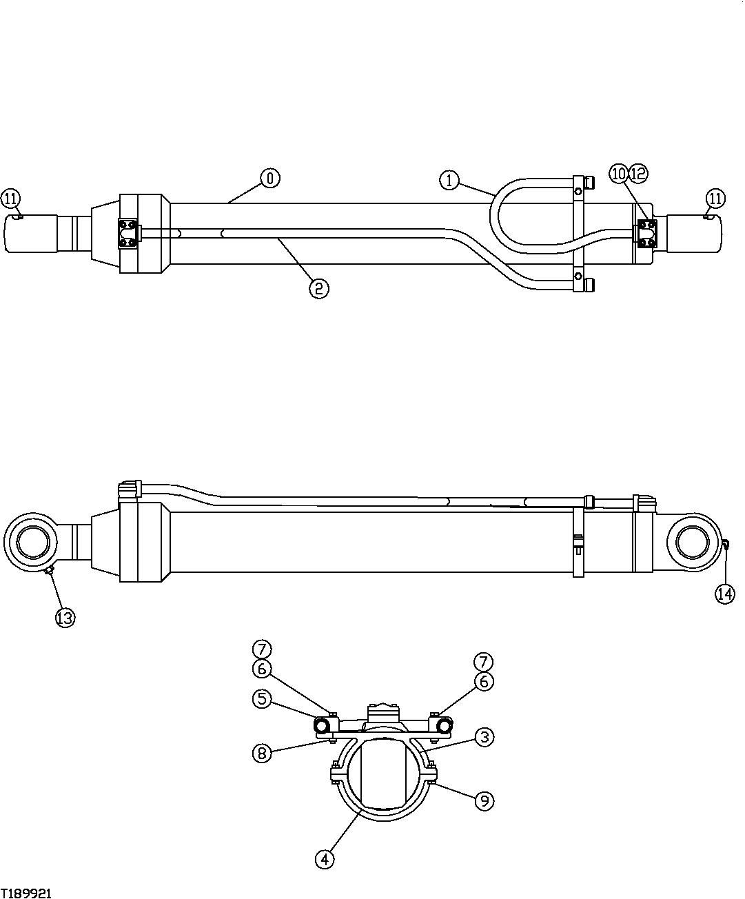 Схема запчастей John Deere 330LC, 370 - 164 - LOG LOADER ARM CYLINDER OIL LINES (SERIAL# 088029-088032) 3360A Hydraulic System