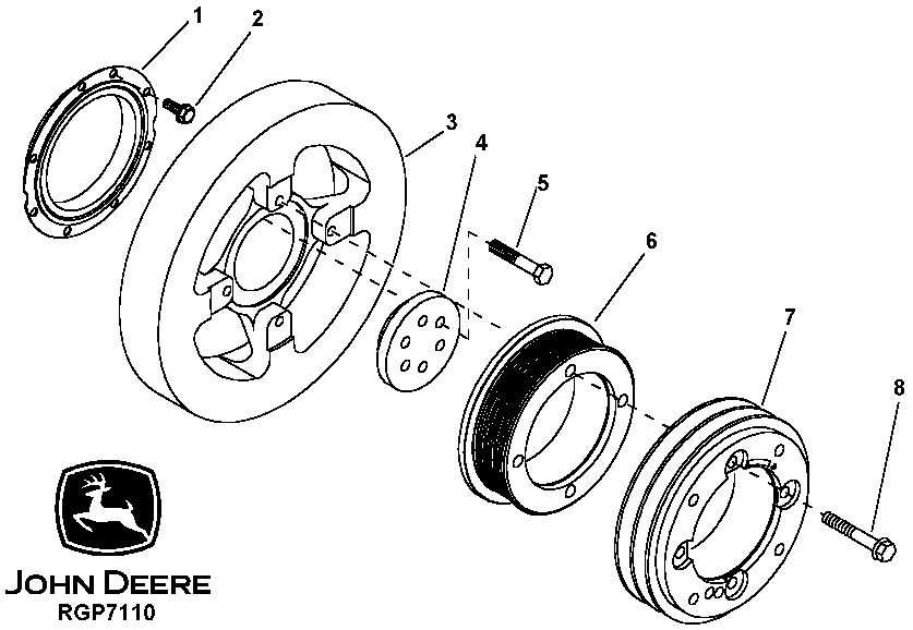 Схема запчастей John Deere 50CLC - 17 - 1306 CRANKSHAFT PULLEY 0400 Engine 6125HT001-RG29624 6125HT001