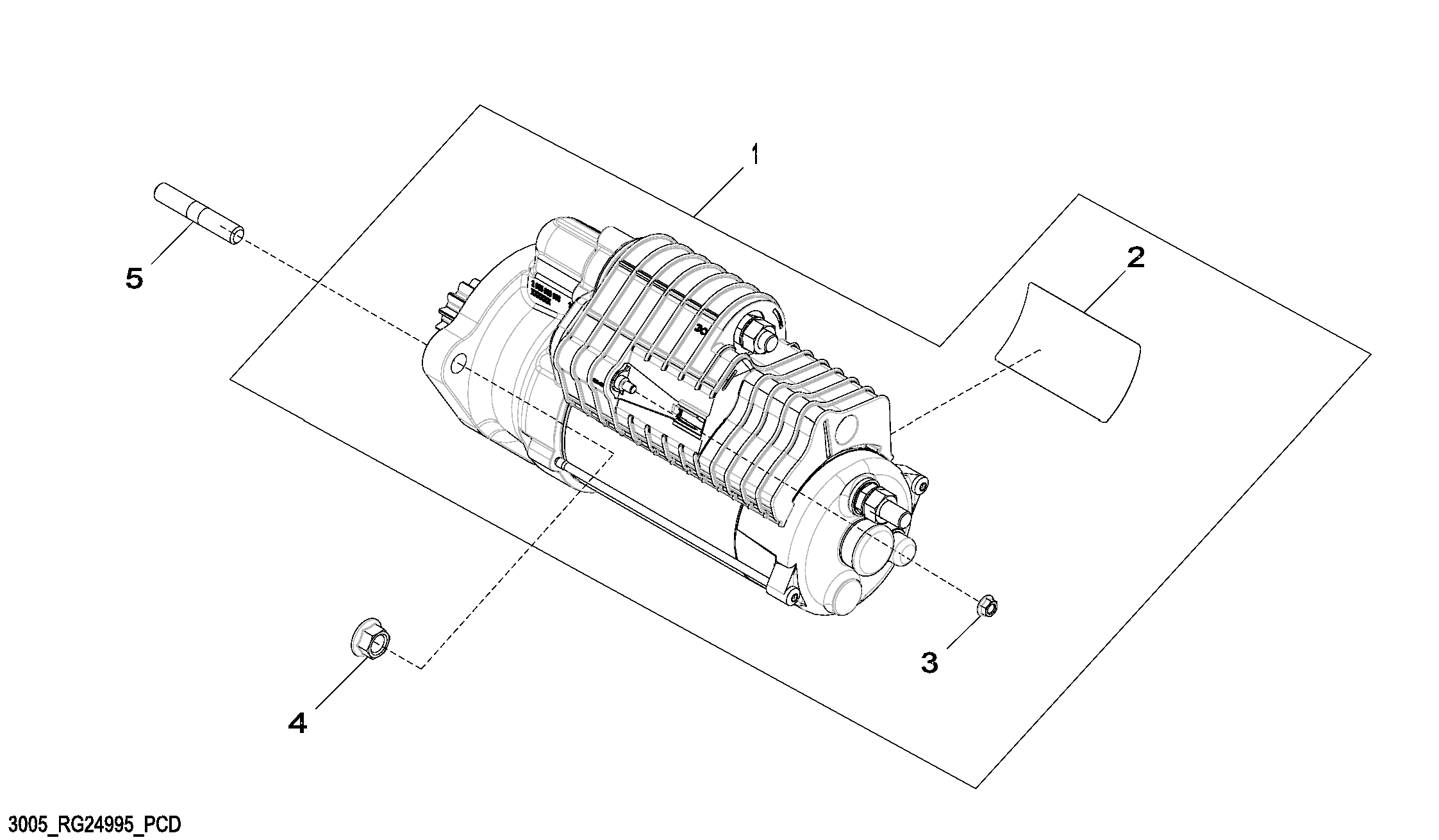 Схема запчастей John Deere 50CLC - 34 - 3005 Starting Motor 0400 Engine 6125HT001-RG29624 6125HT001