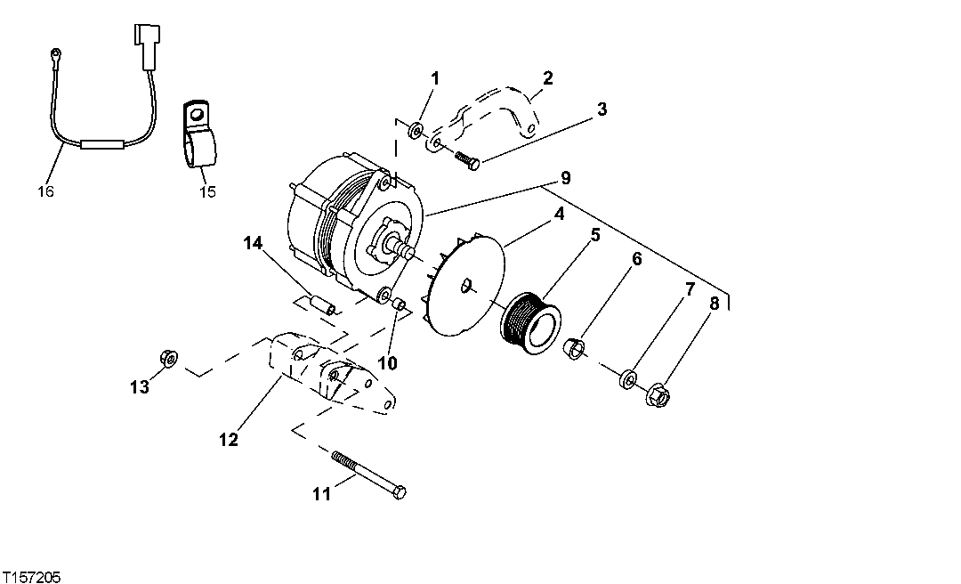 Схема запчастей John Deere 50CLC - 37 - 3117 ALTERNATOR 24V 45 AMP 0400 Engine 6125HT001-RG29624 6125HT001