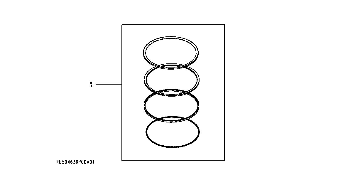 Схема запчастей John Deere 50CLC - 60 - 9902 PISTON RING PACK 0400 Engine 6125HT001-RG29624 6125HT001
