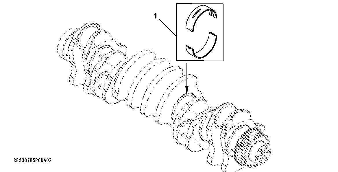 Схема запчастей John Deere 50CLC - 63 - 9901 BEARING KIT 0400 Engine 6125HT001-RG29624 6125HT001