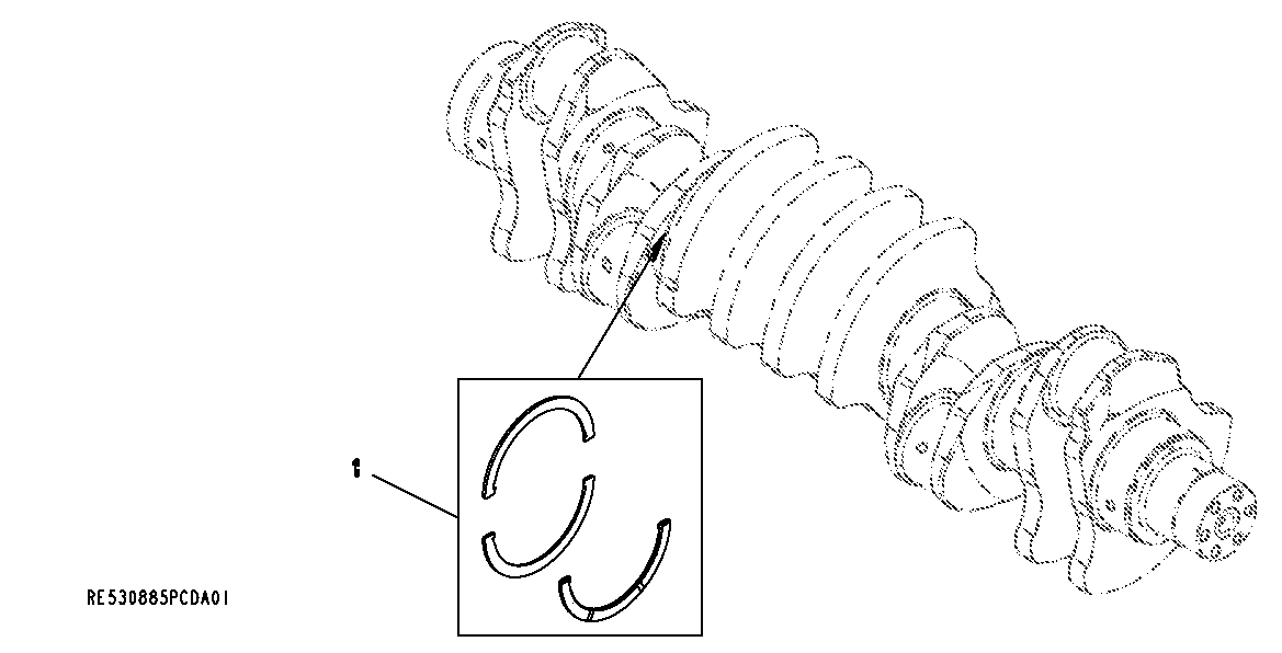 Схема запчастей John Deere 50CLC - 65 - 9901 THRUST WASHER KIT 0400 Engine 6125HT001-RG29624 6125HT001