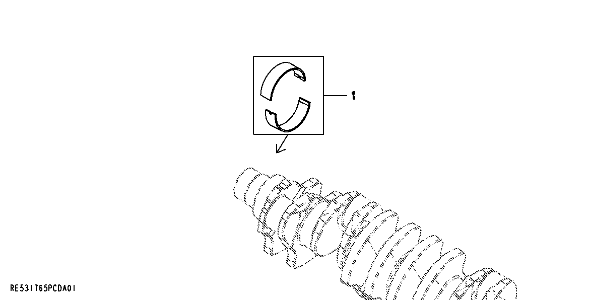 Схема запчастей John Deere 50CLC - 71 - 9901 CRANKSHAFT BEARING KIT UNDERSIZED 0400 Engine 6125HT001-RG29624 6125HT001